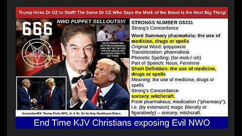 Trump Hires Dr OZ to Staff! The Same Dr OZ Who Says the Mark of the Beast is the Next Big Thing!