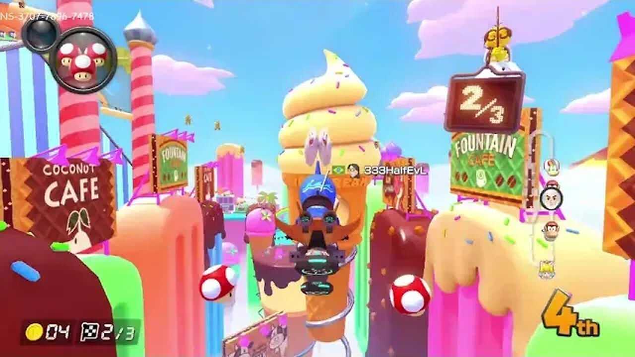 🎁🎅 First win on Mario Kart 8 Deluxe's Sky-High Sundae track🎁🎄