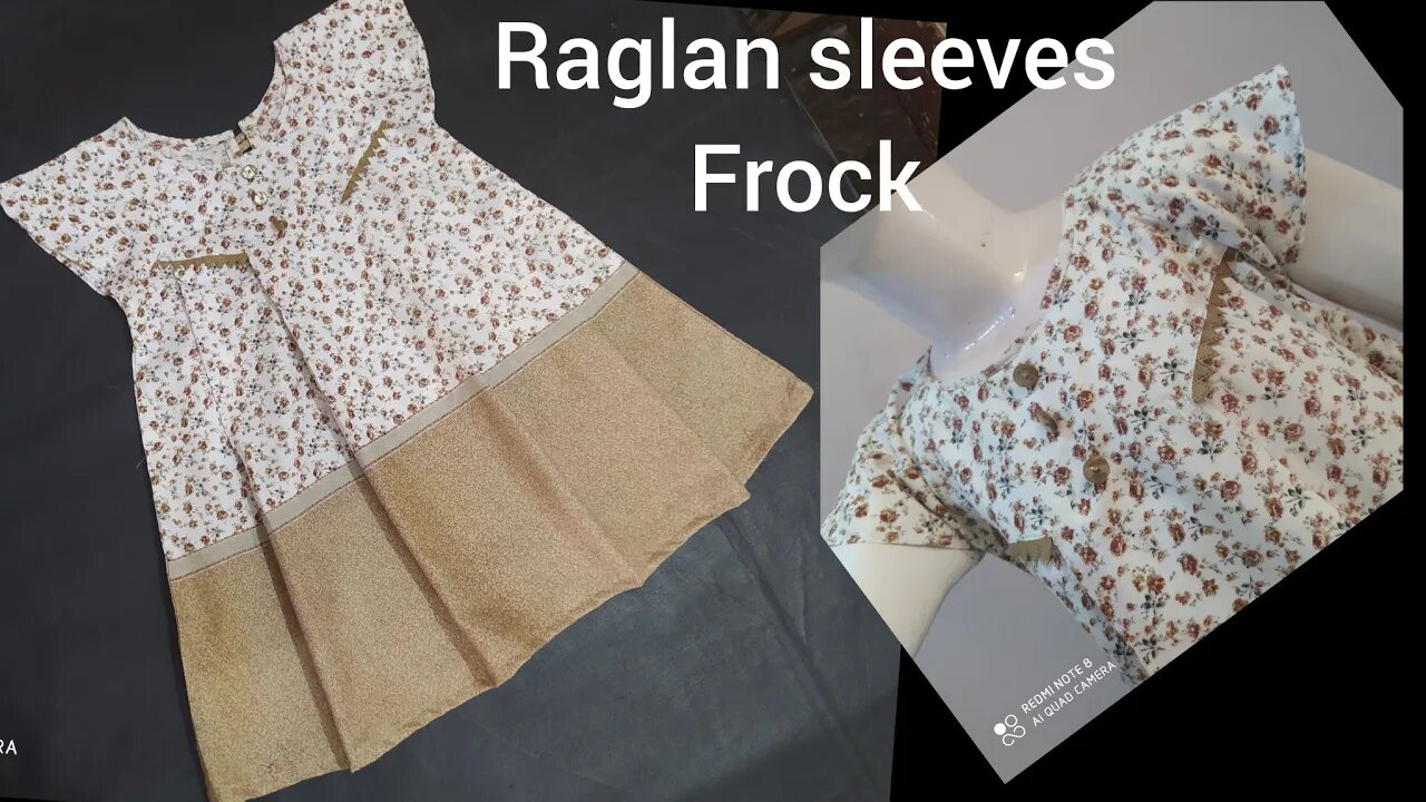 Raglan sleeves frock cutting and stitching.