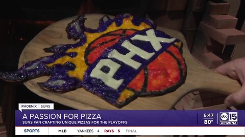 Phoenix Suns fan shares passion for team through pizza art