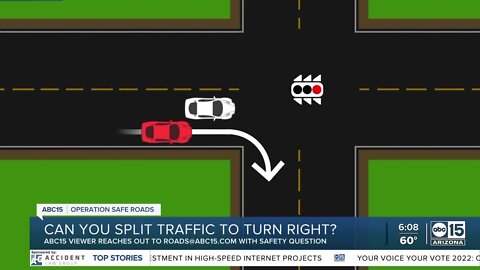 Can drivers lane-split to make a right turn at a red light?