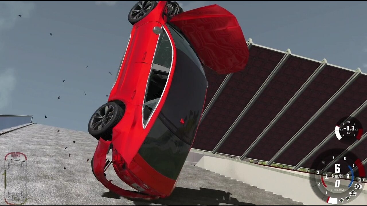 CAR crash 💥🚙 The car jumps and drives down the stairs #62 BeamNG Drive PC Game