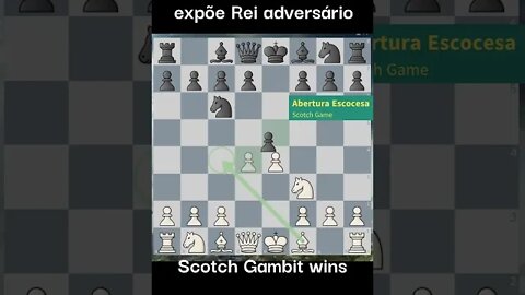 UAU GAMBITO ESCOCES FICA EM VANTAGEM VENCEDORA