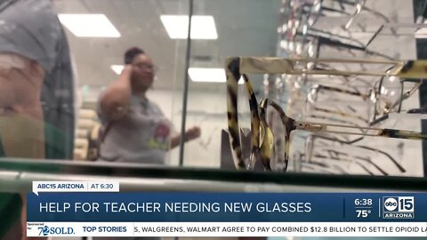 Lifelong teacher gifted free prescription glasses thanks to local optometrist