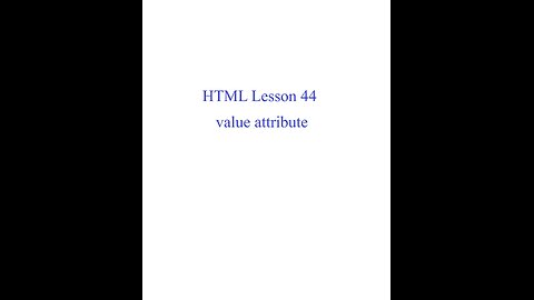 HTML Lesson 44