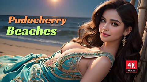 4k Ai Lookbook Girl l Embroidery Elegance | Puducherry Beaches #ailookbookgirl #aibeauty