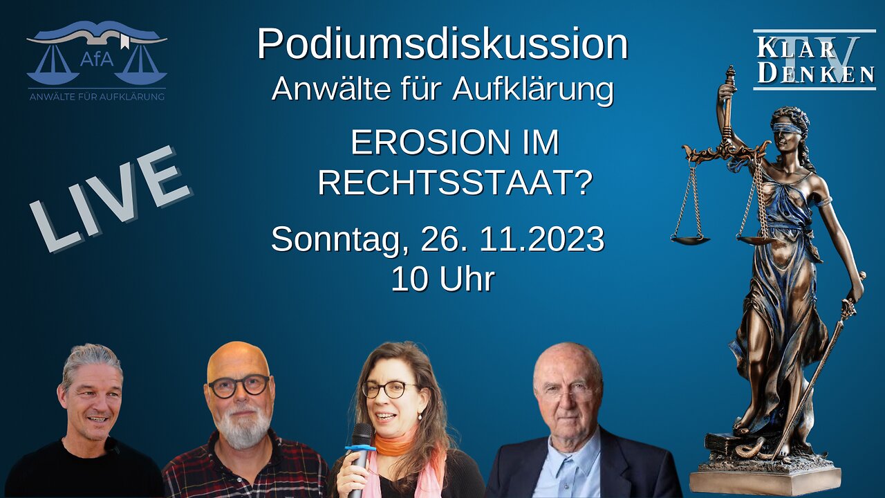 🔴💥LIVE I EROSION IM RECHTSSTAAT? - Podiumsdiskussion der Anwälte für Aufklärung