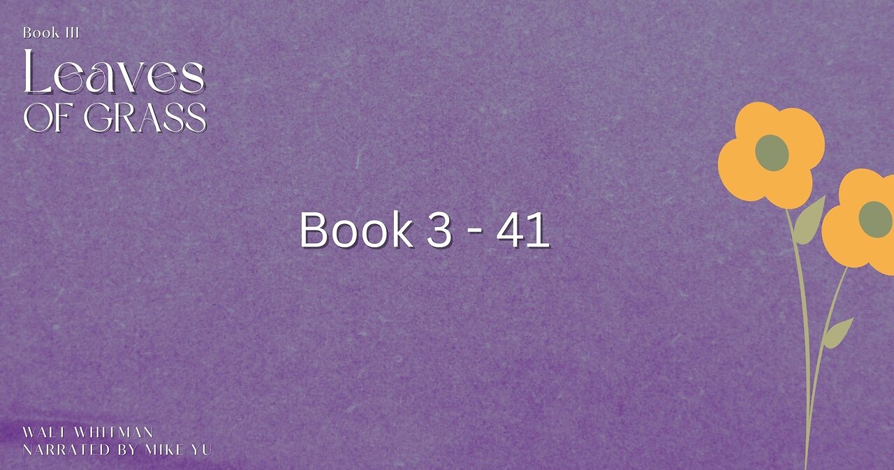 Leaves of Grass - Book 3.41 - Walt Whitman