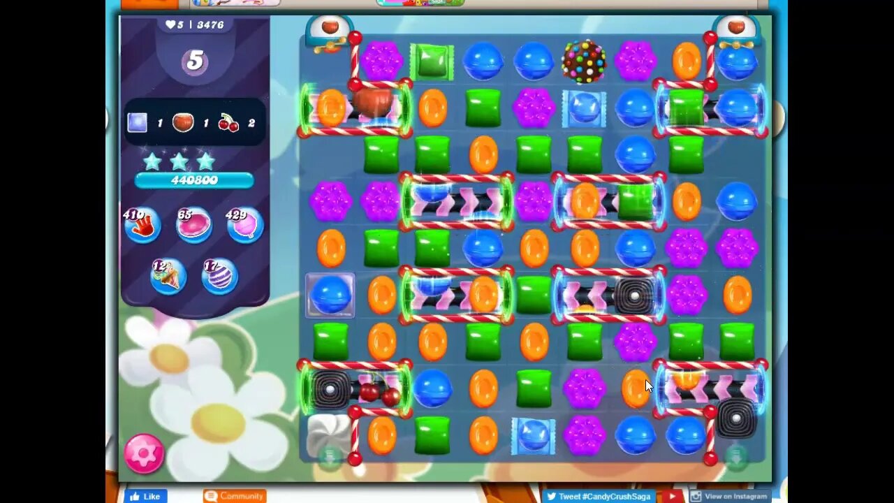 Candy Crush Level 3476 Talkthrough, 27 Moves 0 Boosters