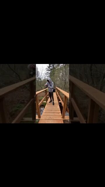 Taking pictures on a bridge