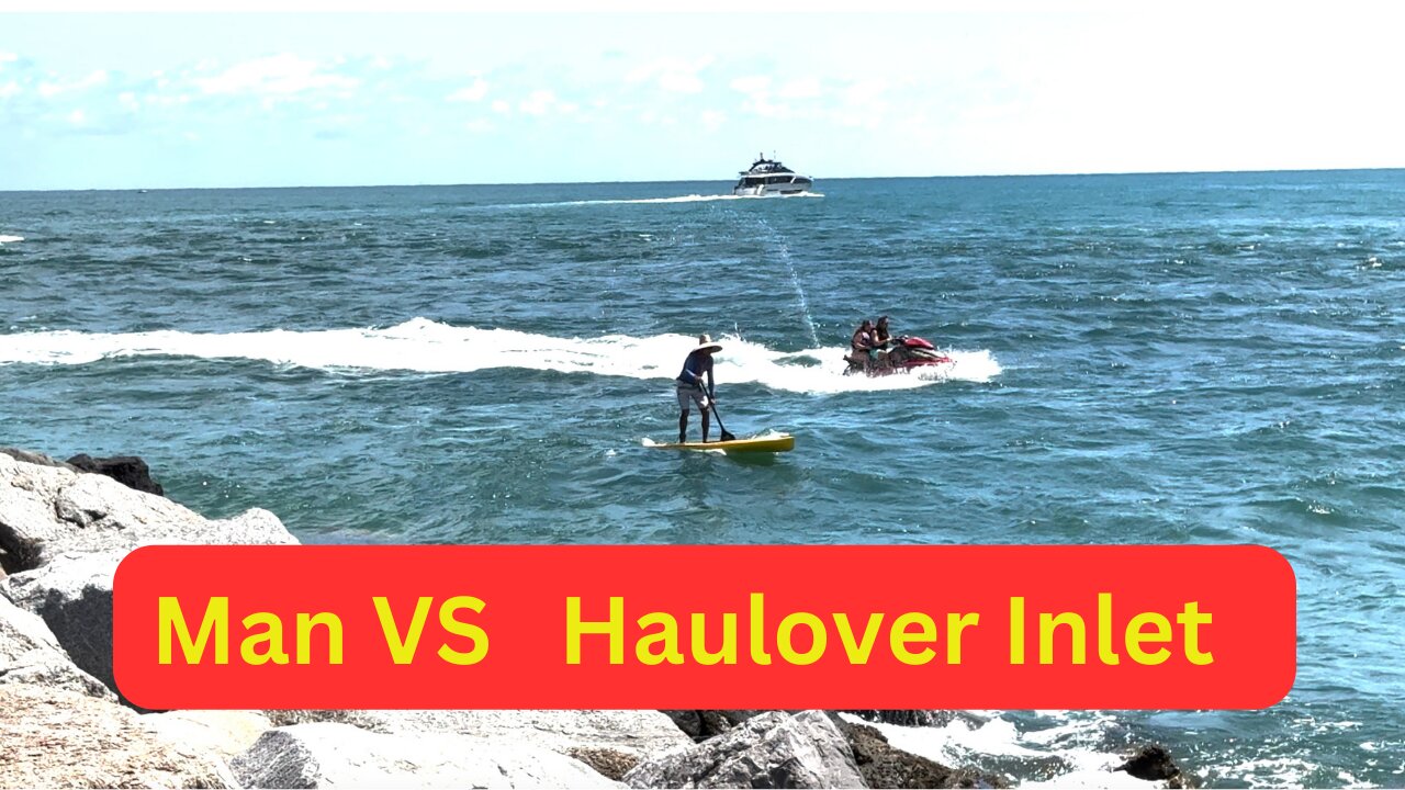 Man VS Haulover Inlet (Haulover Inlet #Miami is known for very strong currents )