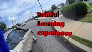 Learning experience: Motorcycle/scooter crash with car.