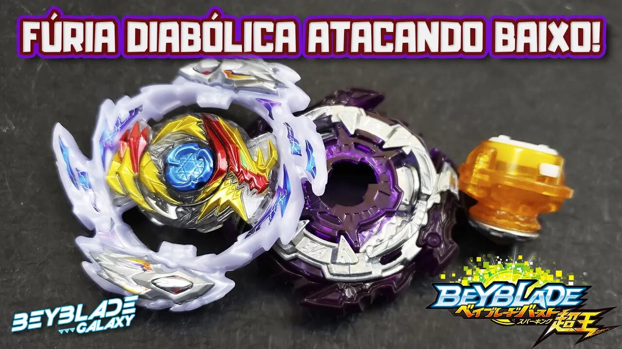 Testando 046 - RAGE DIABOLOS .Lw 3A contra 3 combos - Beyblade Burst ベイブレードバースト