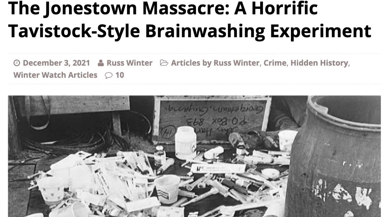 Jim Jones, The People's Temple, and Jonestown as Brainwashing Experiment with Russ Winter.