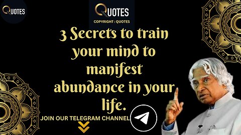 3 Secrets to train your mind to manifest abundance in your life.