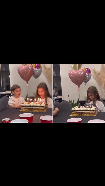 Birthday girl throws tantrum after sister blows out her candles