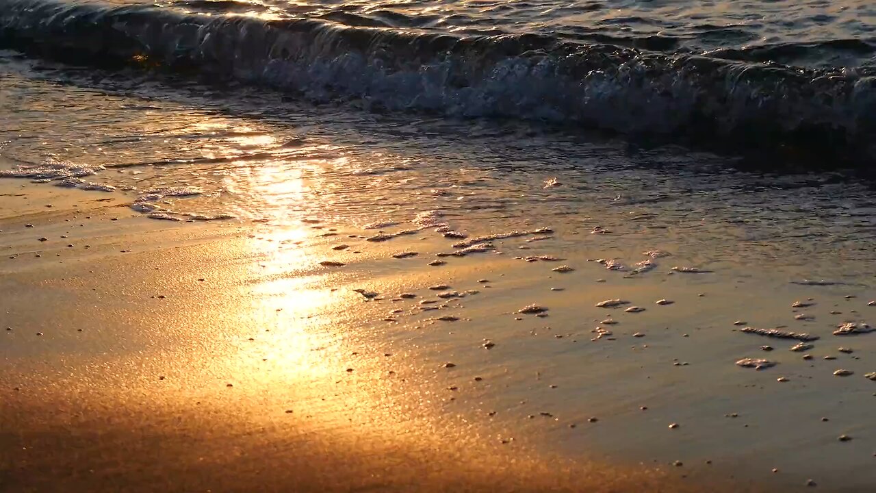 sunset, eaves on the beach, relaxing meditation