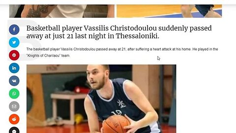 21-year-old Greek basketball player Dies after suffering a Heart Attack... - Vassilis Christodoulou