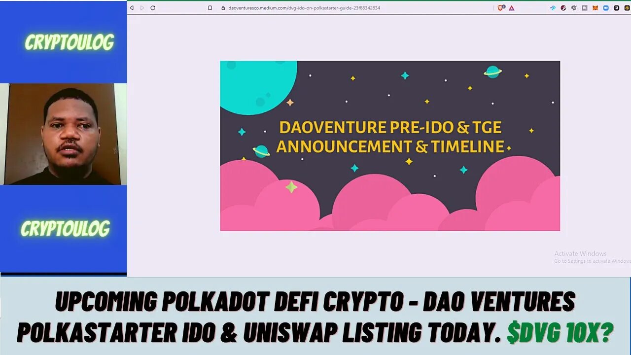 Upcoming Polkadot Defi Crypto - DAO Ventures Polkastarter IDO & Uniswap Listing Today. $DVG 10X?