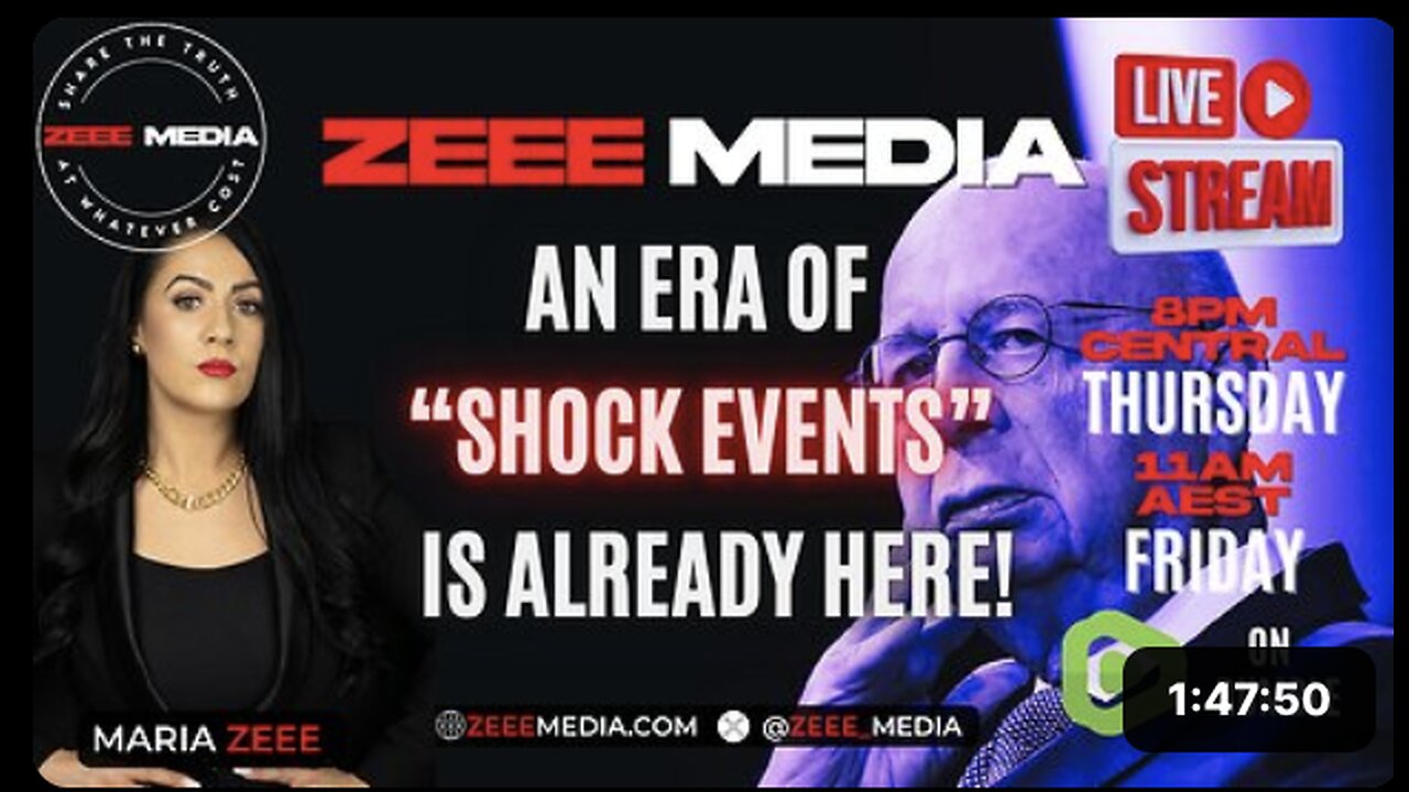 An Era of "Shock Events" is Already Here! Maria Zeee LIVE 8PM CT/11AM AEST