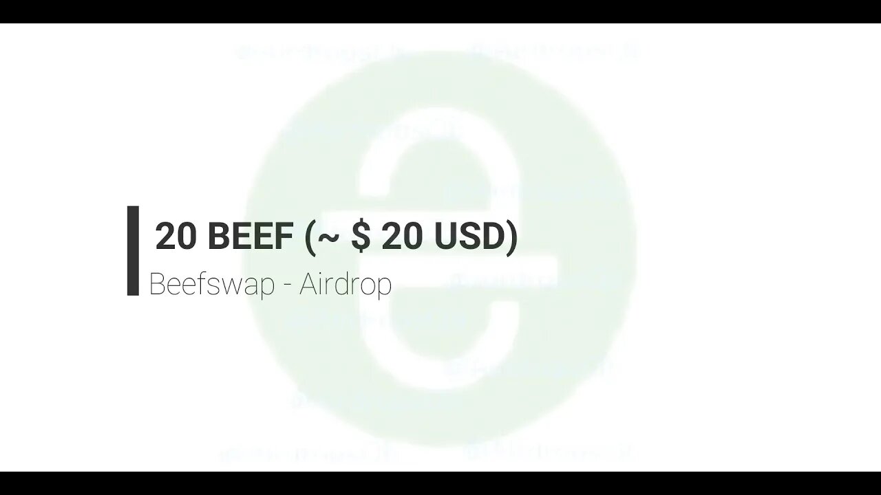 Finalizado - Airdrop - Beefswap - 20 BEEF (~ $ 20 USD) - 29 de abril de 2021