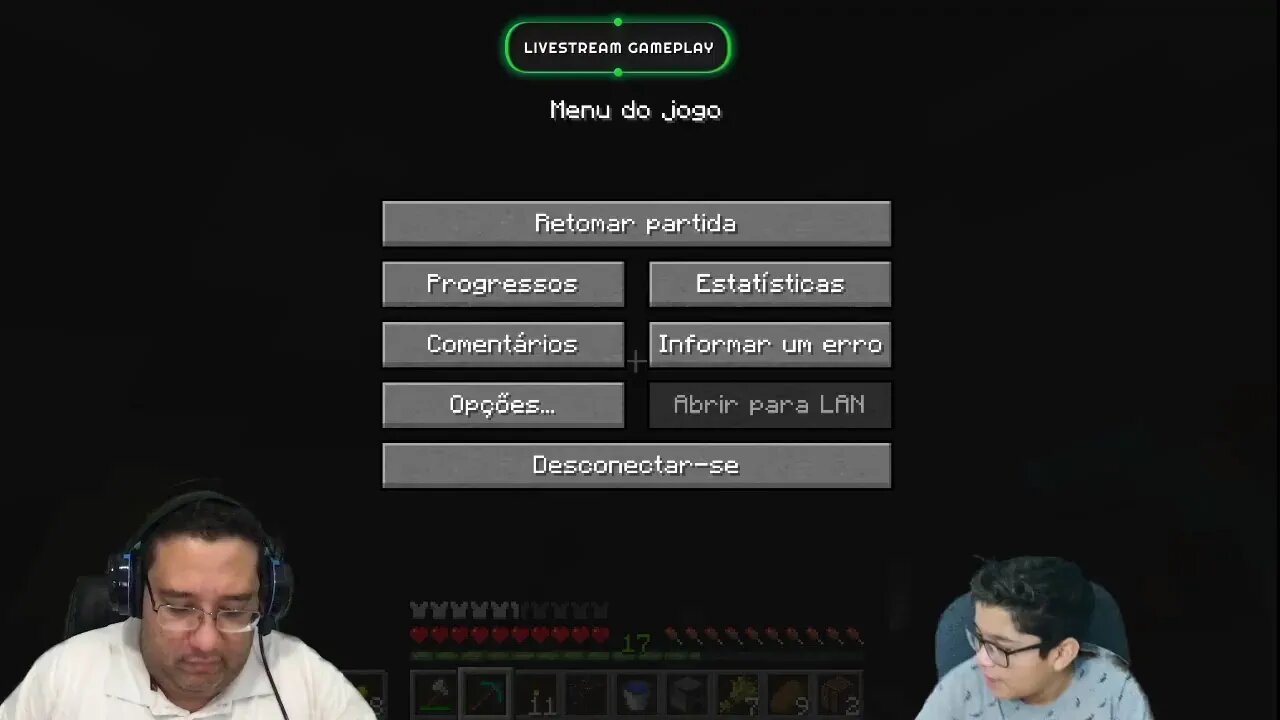 Live de Minecraft survival com assinantes do canal #eoroper #pai_eoroper