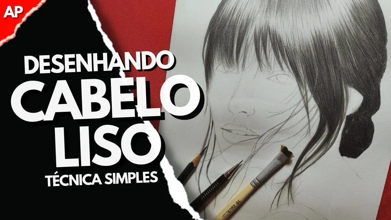 Como desenhar cabelo liso/Técnica simples