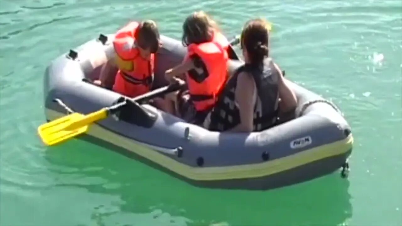 Rubber boat we found in the marina bins.
