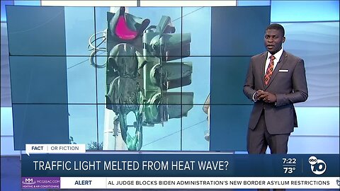 Traffic light melted from heat wave?