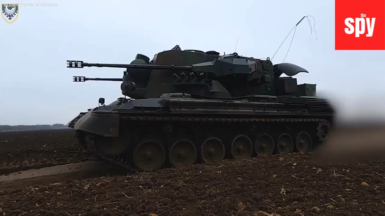 Ukrainians Practice Using German Gepard Tanks