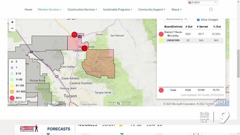 More than 8,000 Trico customers north of Tucson lose power Wednesday