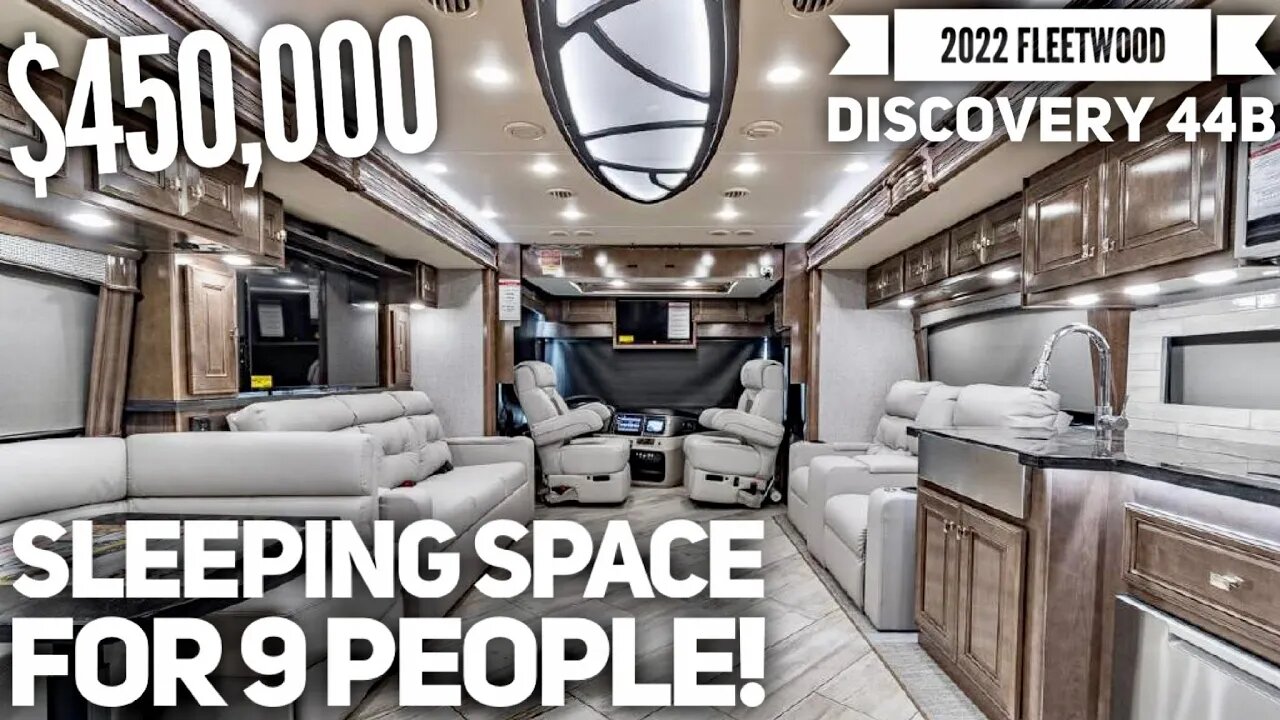 $450,000 Motorhome with Beds for 9 People! 2022 Fleetwood Discovery 44b