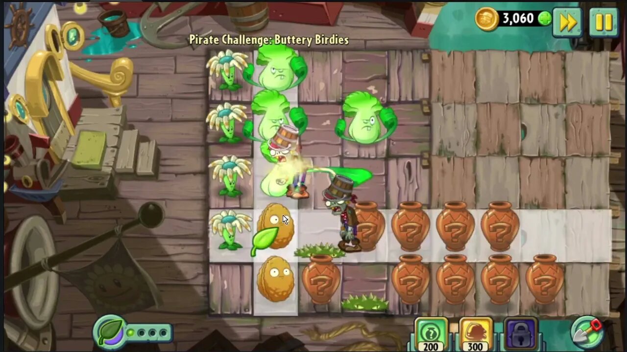 Pirate Challenge Buttery Birdies Plants Vs Zombies 2