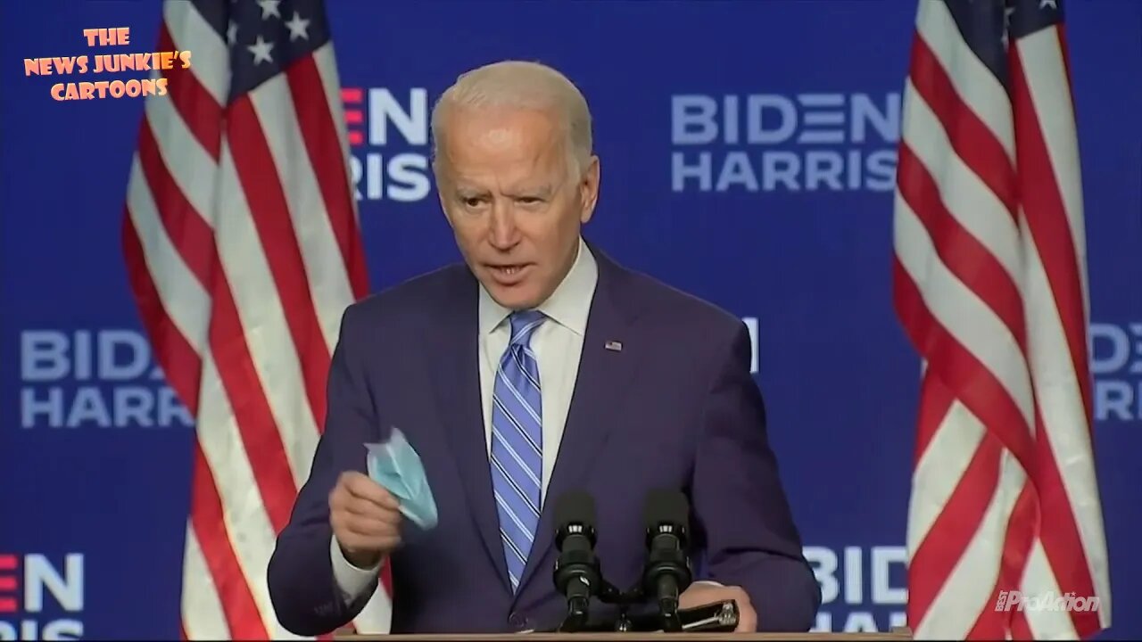 Biden reading from a teleprompter on election 2020.