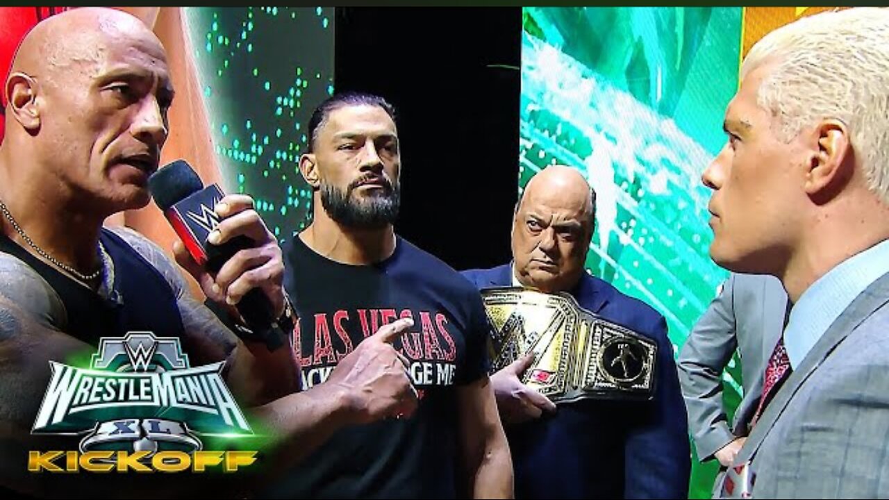 The Rock slaps cody Rhodes Wrestlemania #XL #kickoff