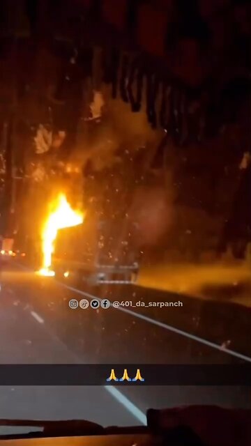 Truck Fire On Highway 401