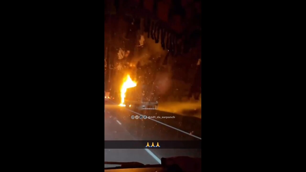 Truck Fire On Highway 401