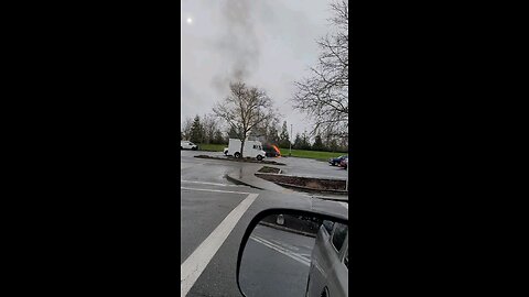 Burning van