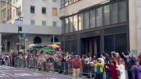 Hundreds of people line the streets of New York to see Donald Trump