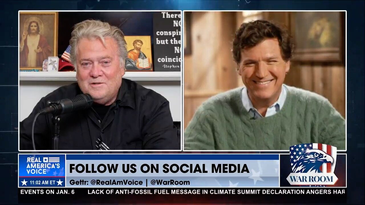 Tucker Carlson is LIVE on the War Room with Steve Bannon