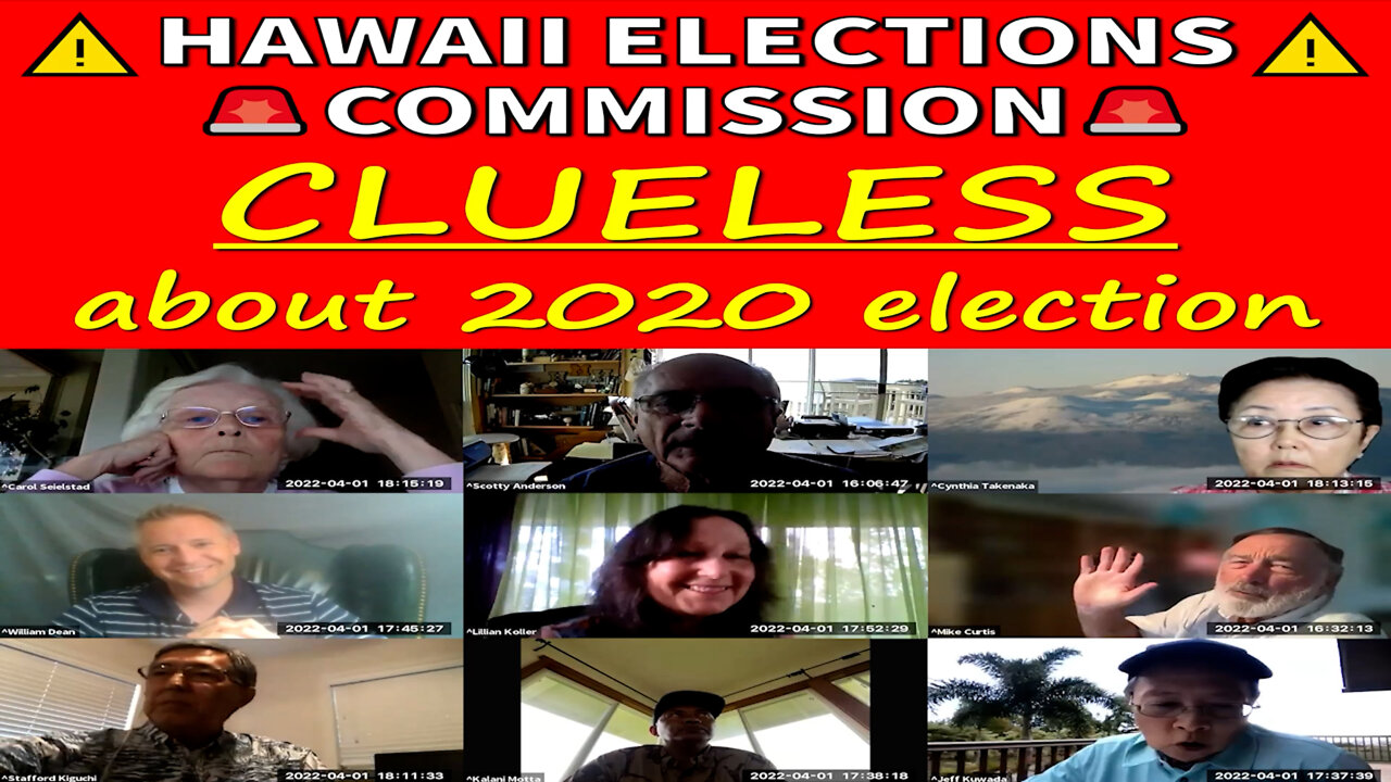 Hawaii Elections Commission CLUELESS ABOUT 2020 ELECTION