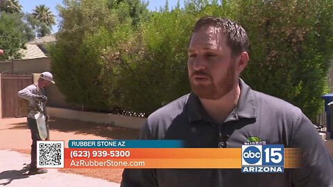 See how easy it is to cover up ugly, cracked concrete with Rubber Stone AZ