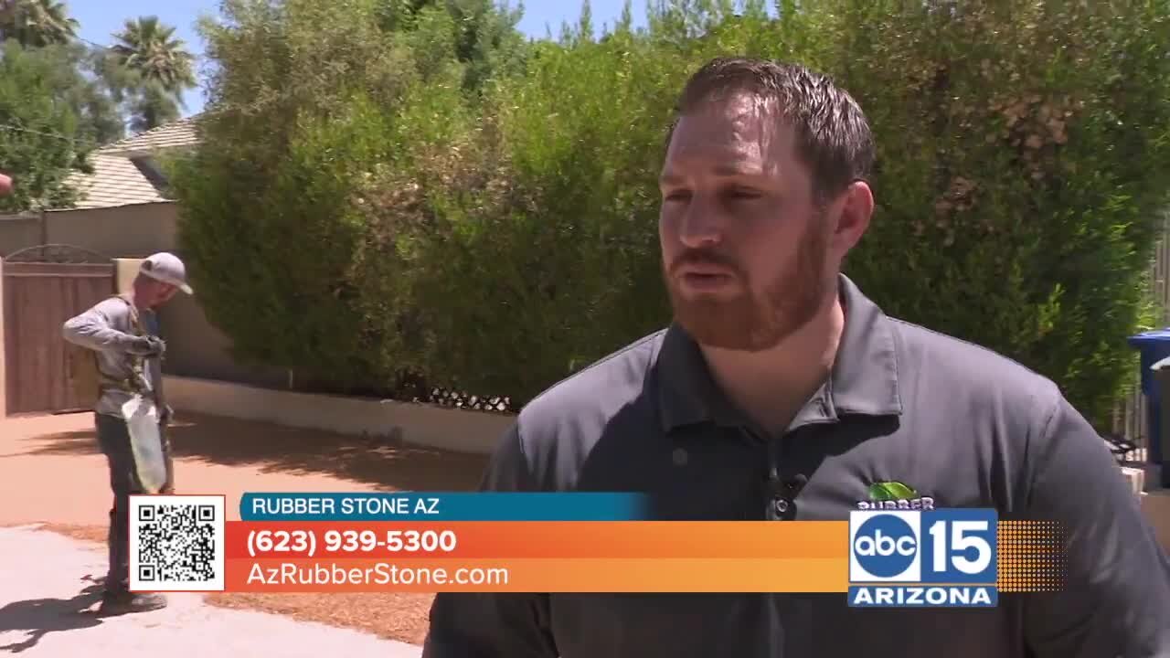 See how easy it is to cover up ugly, cracked concrete with Rubber Stone AZ