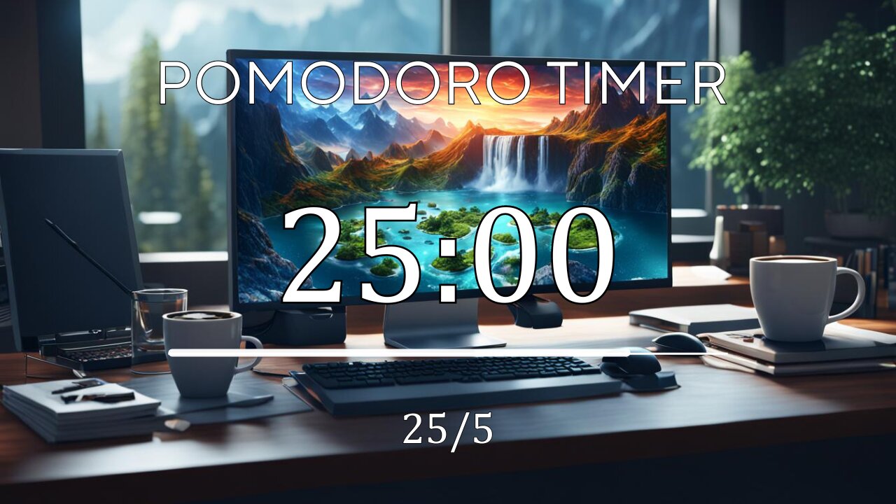 25/5 Pomodoro Timer ✨ Calming Piano + Frequency for Relaxing, Studying and Working ✨