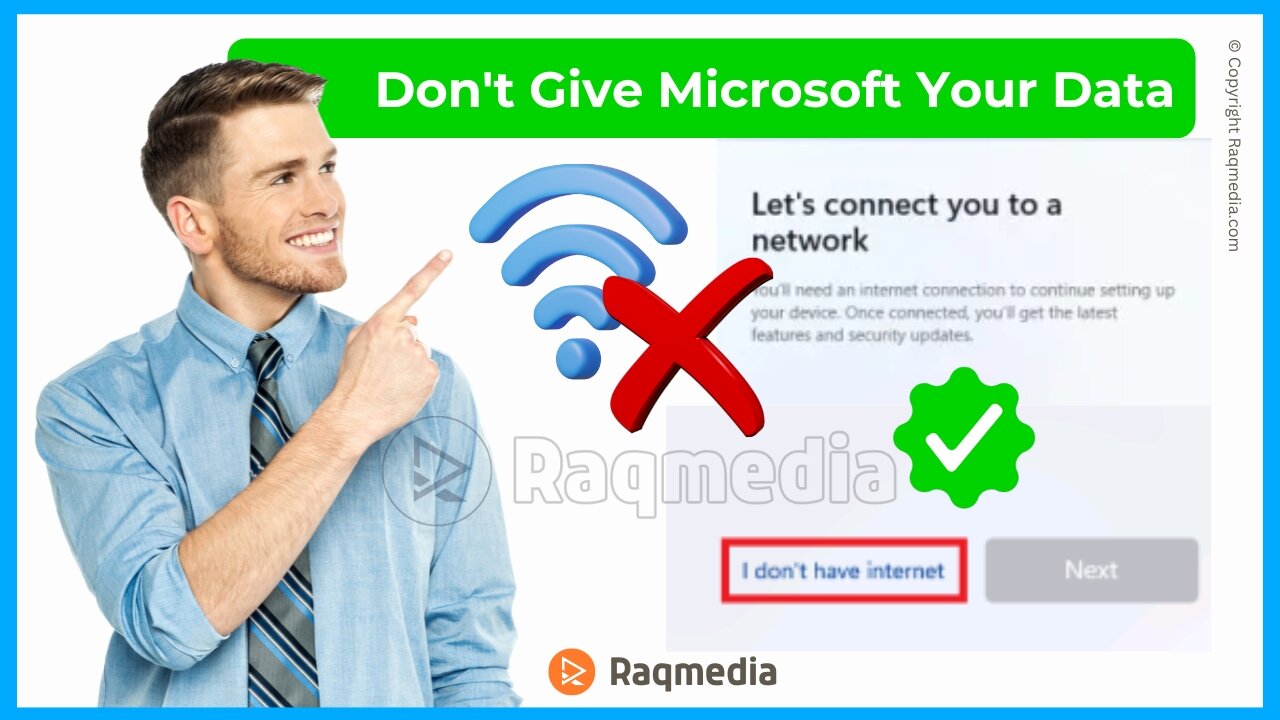 Stop Giving Microsoft Your Data!! ✅ Hoaw to Bypass WIFI Setup Windows 11