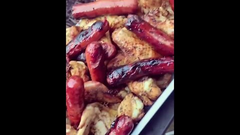 Beef franks & grilled wings | @bbac_clt on IG 🍗🌭 #shorts