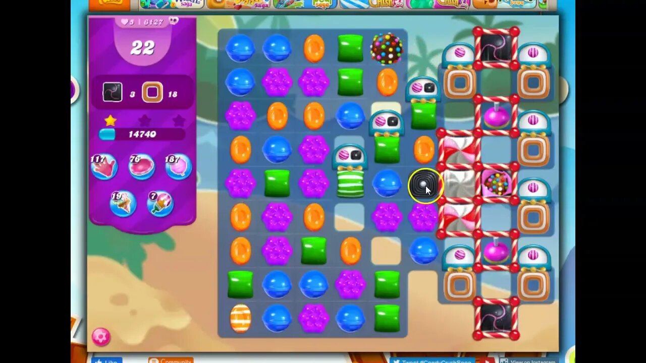 Candy Crush Level 6127 Talkthrough, 30 Moves 0 Boosters