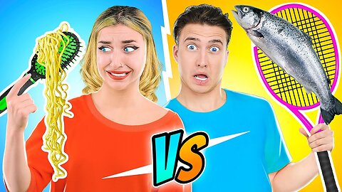 REAL FOOD VS WEIRD UTENSILS CHALLENGE ||Multi do Challenge||