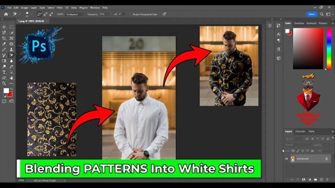 Blending DESIGN/PATTERN into White Shirt in Photoshop || INVOGUE Adobe Tips