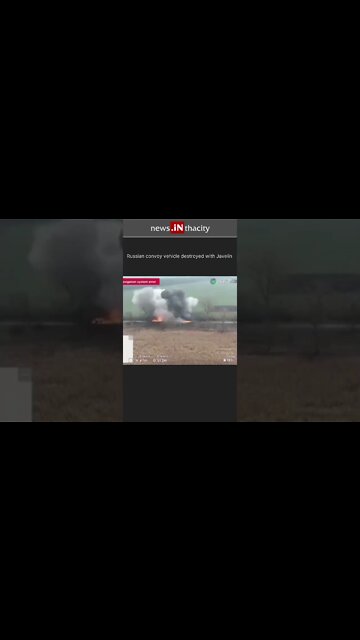 Russian Convoy Vehicle Destroyed With Javelin #shorts